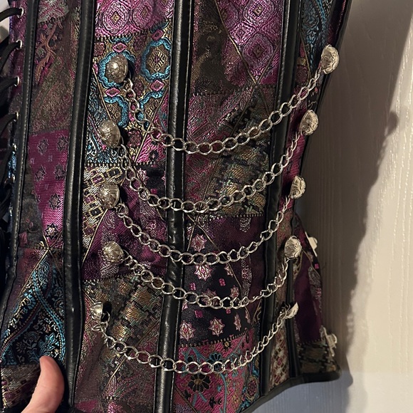 Elegant Multicolor Corset Crop Top - Picture 4 of 5